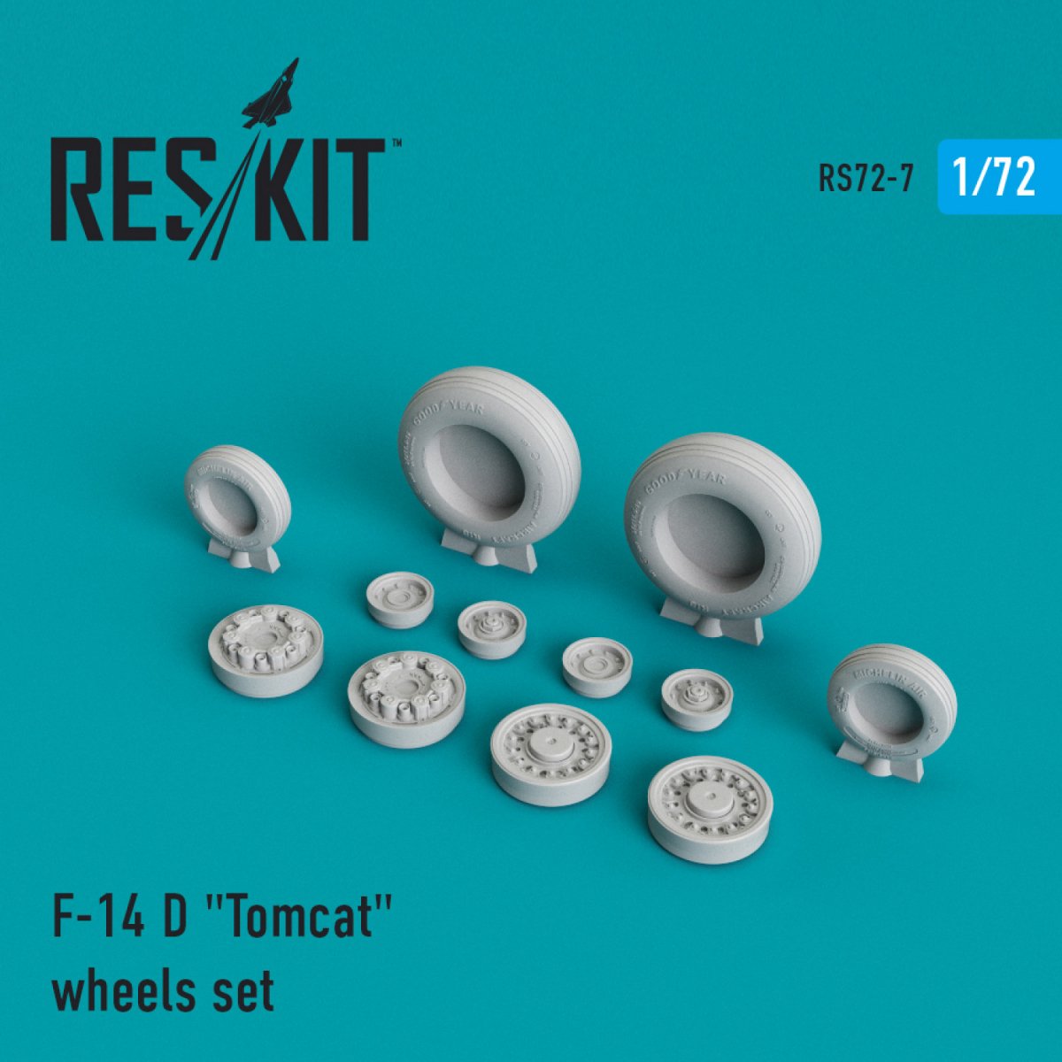 RESKIT RS72-0007 F-14D &amp;quot;TOMCAT&amp;quot; WHEELS SET 1/72