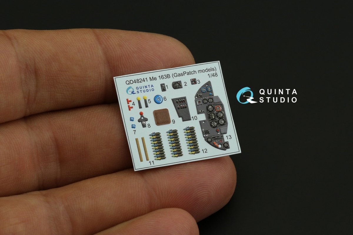 Quinta Studio QD48241 Me 163B 3D-Printed &amp;amp; colored Interior on decal paper (GasPatch models) 1/48 – image 3