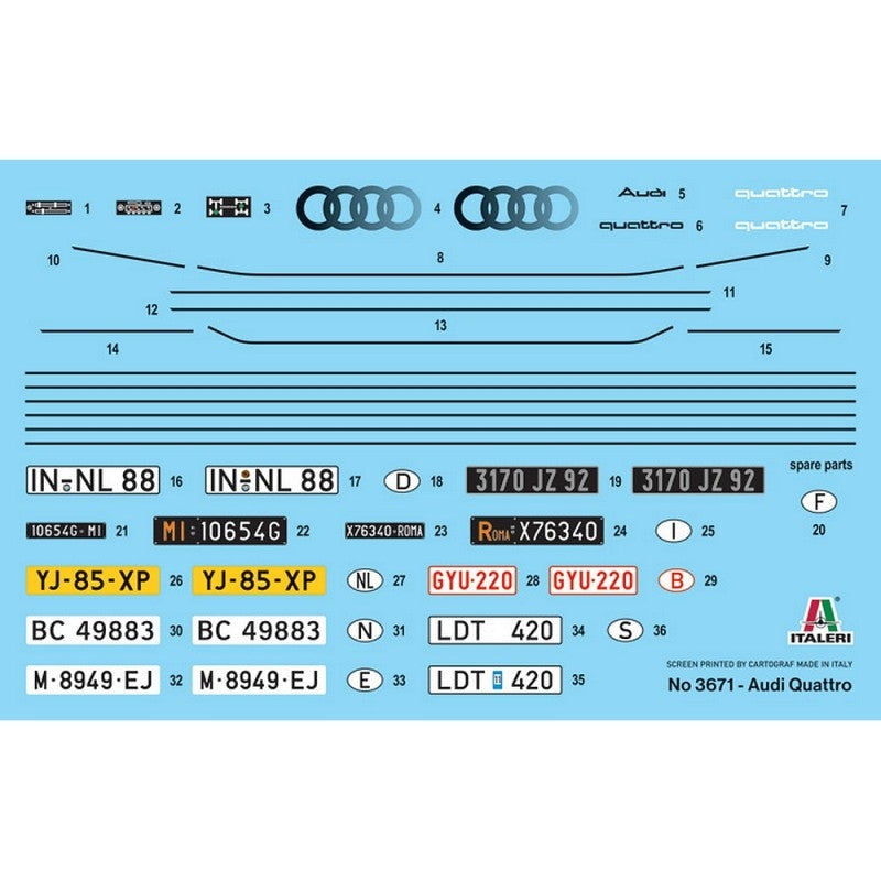 Italeri 3671 AUDI QUATTRO 1/24 – immagine 3