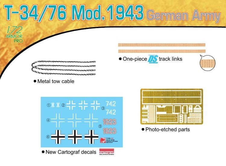 Dragon 7268 T-34/76 Mod.1943 German Army 1/72 – imagen 6