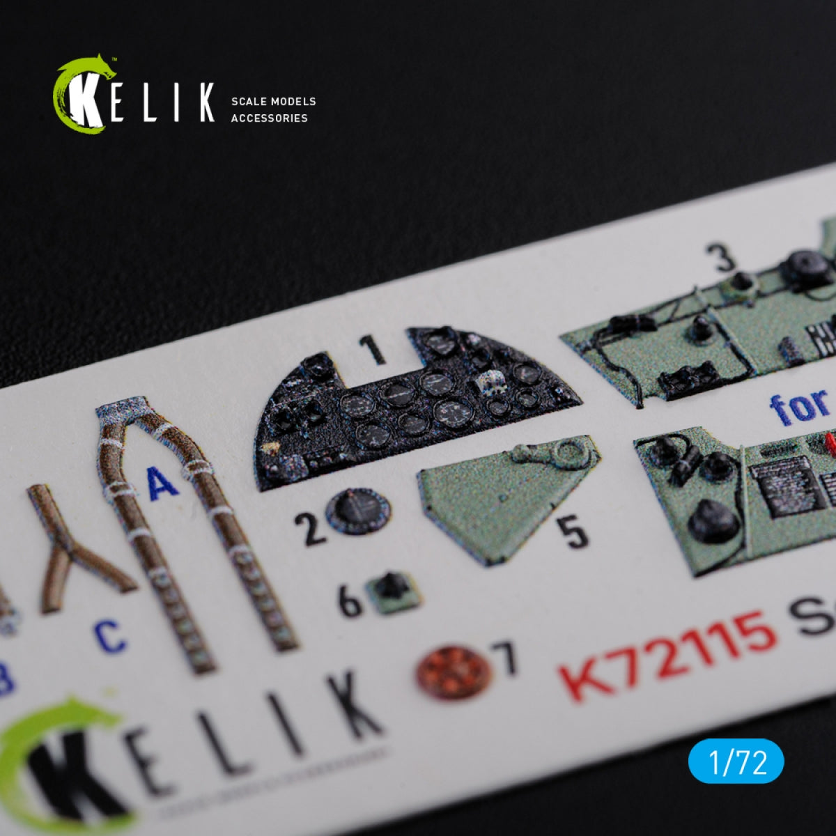 KELIK K72115 Sea Hurricane Mk I interior 3D decals for Arma Hobby kit 1/72 – Bild 3