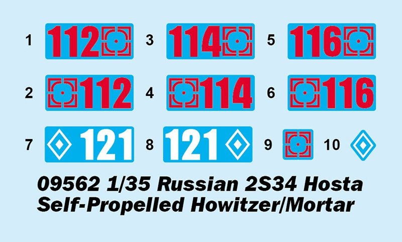 Trumpeter 09562 Russian 2S34 Hosta Self-Propelled Howitzer/Mortar 1/35 – obrázek 3