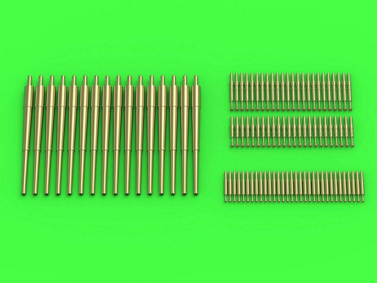 Master SM-350-096 HMS Ark Royal armament barrels - 4.5in (16pcs), 40mm POM-POM (48pcs), Vickers .50cal (32pcs) 1/350 – Bild 2