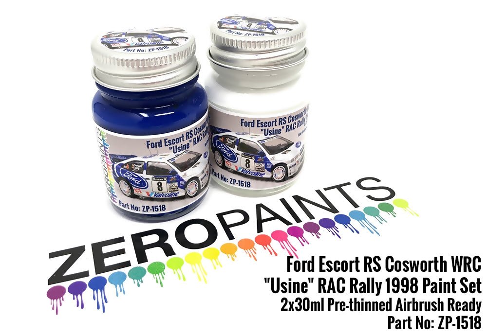 Zero Paints ZP-1518 Ford Escort RS Cosworth WRC "Usine" RAC Rally 1998 Paint Set 2x30ml