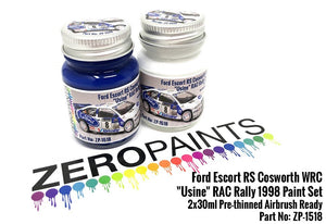 Zero Paints ZP-1518 Ford Escort RS Cosworth WRC &amp;quot;Usine&amp;quot; RAC Rally 1998 Paint Set 2x30ml