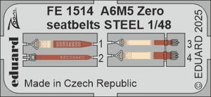 Eduard FE1514 A6M5 Zero seatbelts STEEL FINE MOLDS 1/48