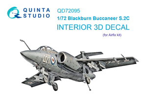 Quinta Studio QD72095 Blackburn Buccaneer S.2C 3D-Printed &amp;amp; colored Interior on decal paper (Airfix) 1/72