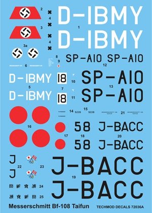 Techmod 72036 - Messerschmitt Bf 108 Taifun 1/72