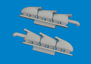 Eduard 672409 Spitfire Mk. V three-stacks exhaust fishtail PRINT Tamiya 1/72 – image 4
