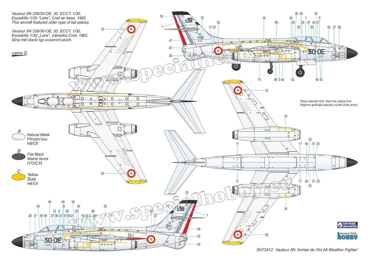 Special Hobby 72412 SO 4050 Vautour II &amp;#39;Armée de l&amp;#39; Air All Weather Fighter&amp;#39; 1/72 – image 6