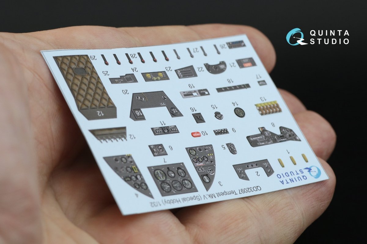 Quinta Studio QD32097 Tempest Mk.V 3D-Printed &amp;amp; colored Interior on decal paper (Special Hobby/Revell) 1/32 – obrázek 9