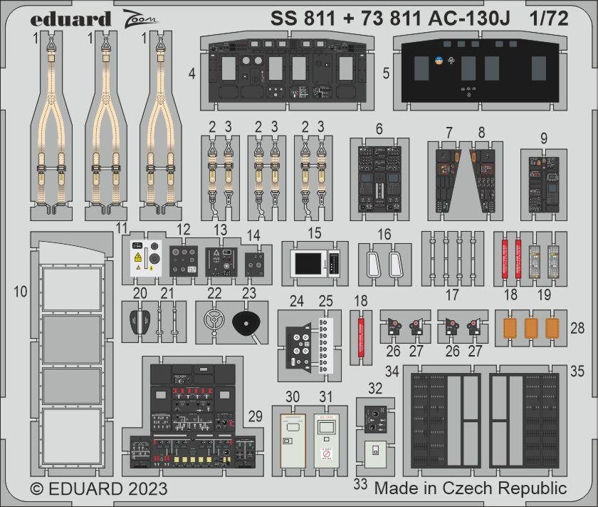 Eduard 73811 AC-130J interior Zvezda 1/72 – obrázek 2