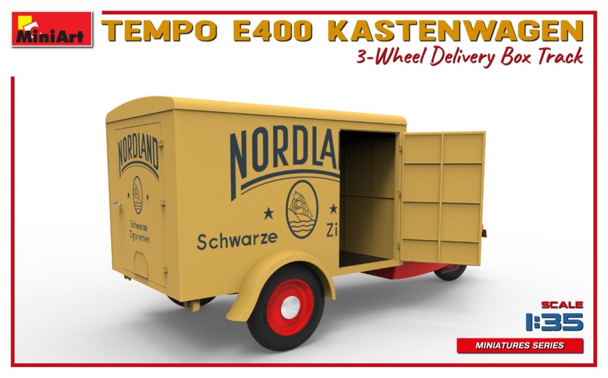 MiniArt 38047 TEMPO E400 KASTENWAGEN 3-WHEEL DELIVERY BOX TRACK 1/35 – image 6