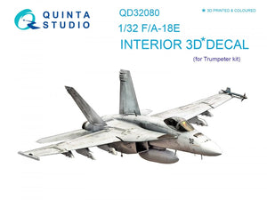 Quinta Studio QD32080 F/A-18E 3D-Printed &amp;amp; colored Interior on decal paper (for Trumpeter kit) 1/32
