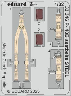 Eduard 33346 P-40B seatbelts STEEL GREAT WALL HOBBY 1/32