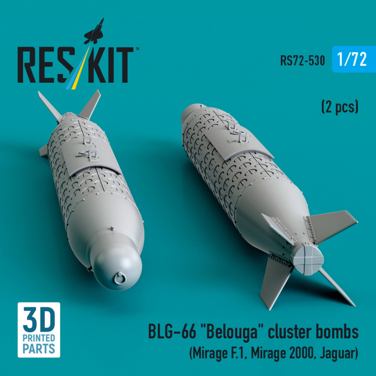 RESKIT RS72-0530 BLG-66 &amp;quot;Belouga&amp;quot; cluster bombs (2 pcs) (3D Printed) 1/72 – image 2