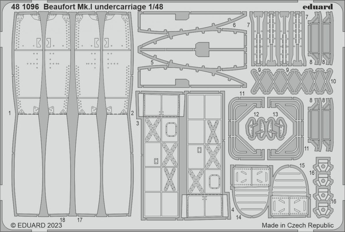 Eduard 481096 Beaufort Mk. et train d'atterrissage ICM 1/48