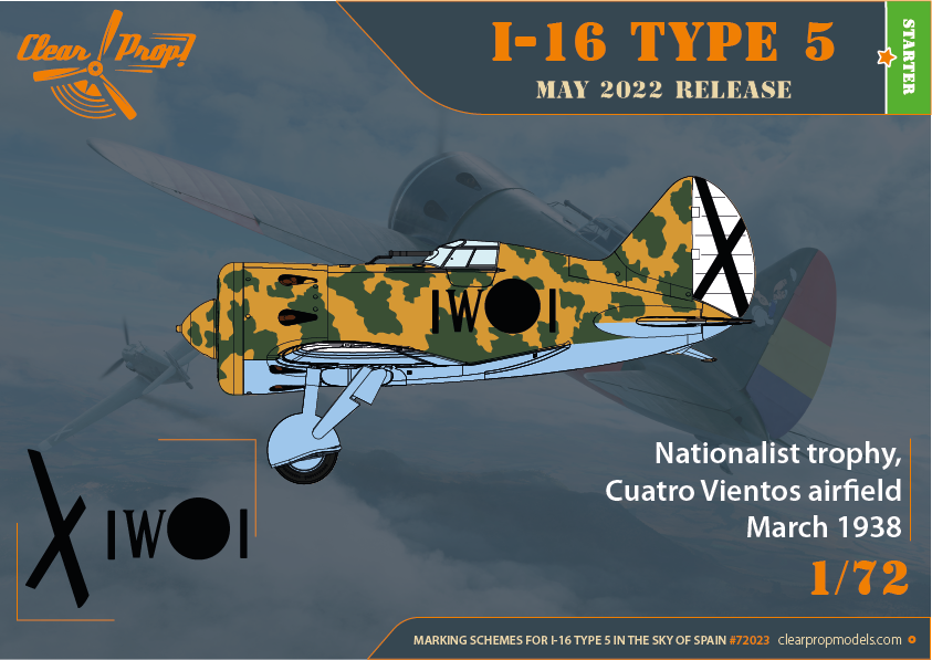 Clear Prop! CP72023 I-16 Type 5 In the sky of Spain STARTER KIT 1/72 – immagine 4