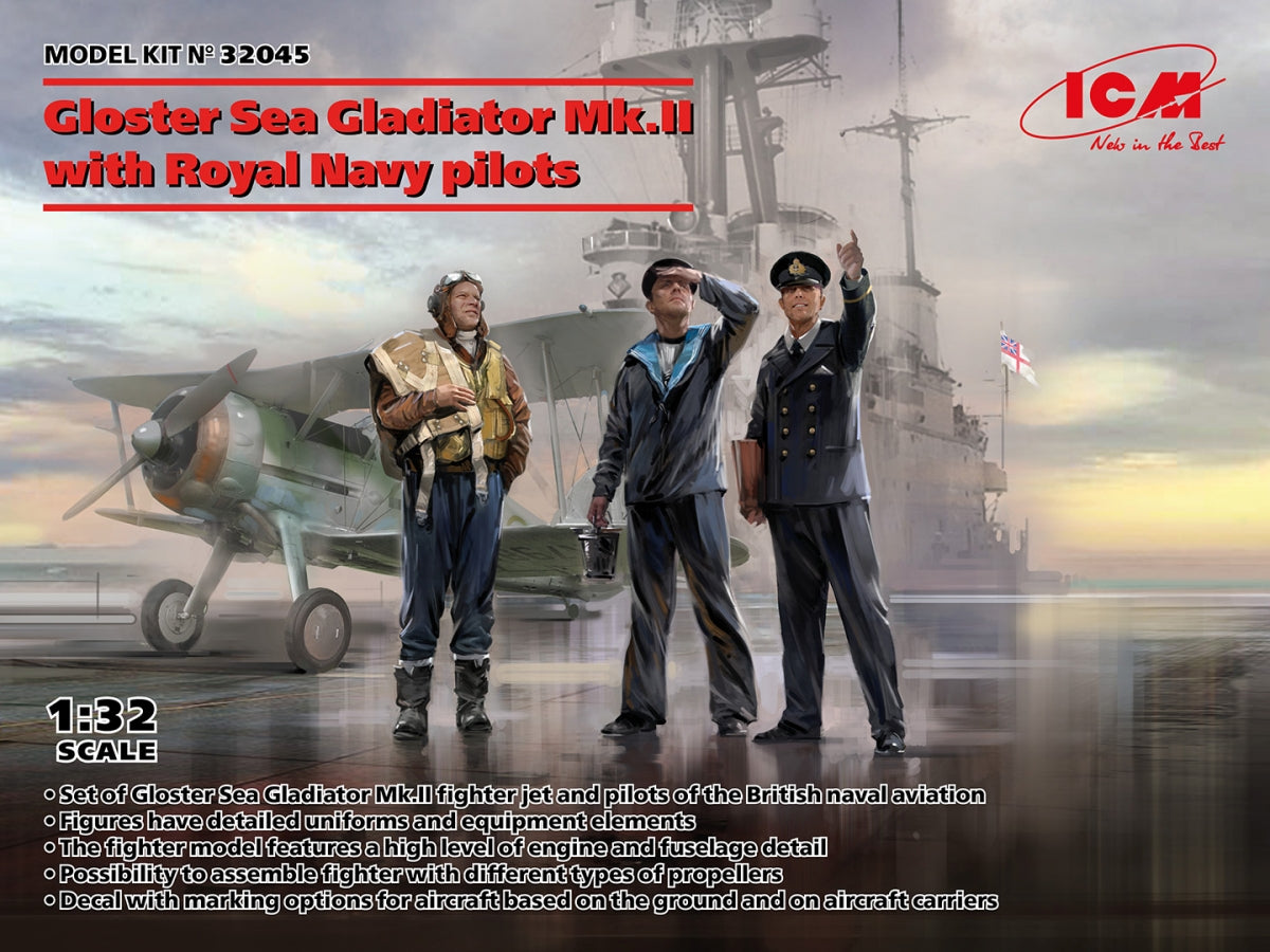 ICM 32045 Gloster Sea Gladiator Mk.II With Royal Navy pilots 1/32 – image 2