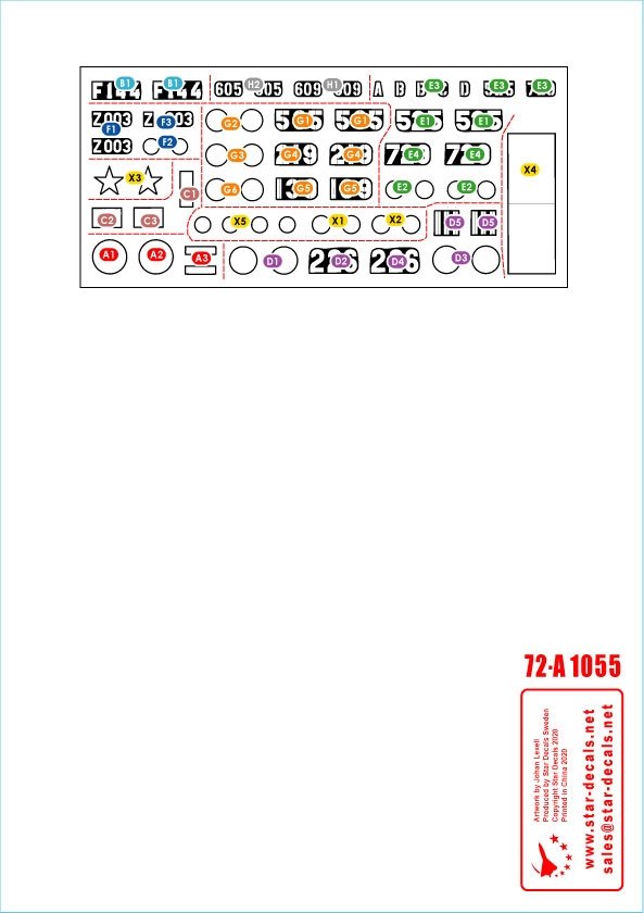 Star Decals 72-A1055 Vietnam # 5. NVA North Vietnamese Tanks and AFVs markings. 1/72 – obrázek 2