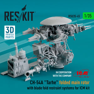RESKIT RSU35-0045 CH-54A &amp;quot;TARHE&amp;quot; FOLDED MAIN ROTOR WITH BLADE FOLD RESTRAINT SYSTEMS FOR ICM KIT (3D PRINTED) 1/35 – Bild 2