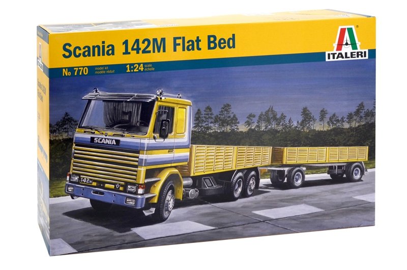 Italeri 0770 Scania 142M Flat Bed Truck and Trailer 1/24