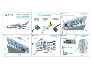 Quinta Studio QDS-48480 Su-17M4/Su-22M4 3D-Printed &amp;amp; colored Interior on decal paper (Hobby Boss) (Small version) 1/48 – image 2