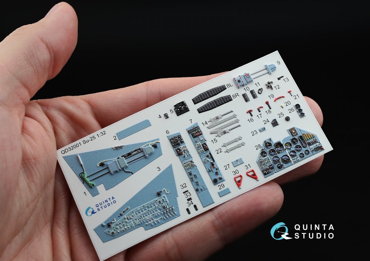 Quinta Studio QD32001 Su-25 3D-Printed &amp;amp; colored Interior on decal paper (for Trumpeter kit) 1/32 – Bild 2