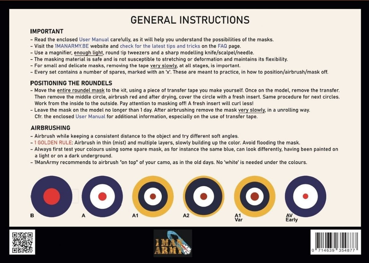 1 Man Army 48GEN520 RAF Roundels for Spitfire Mk I/II 1/48 – image 2