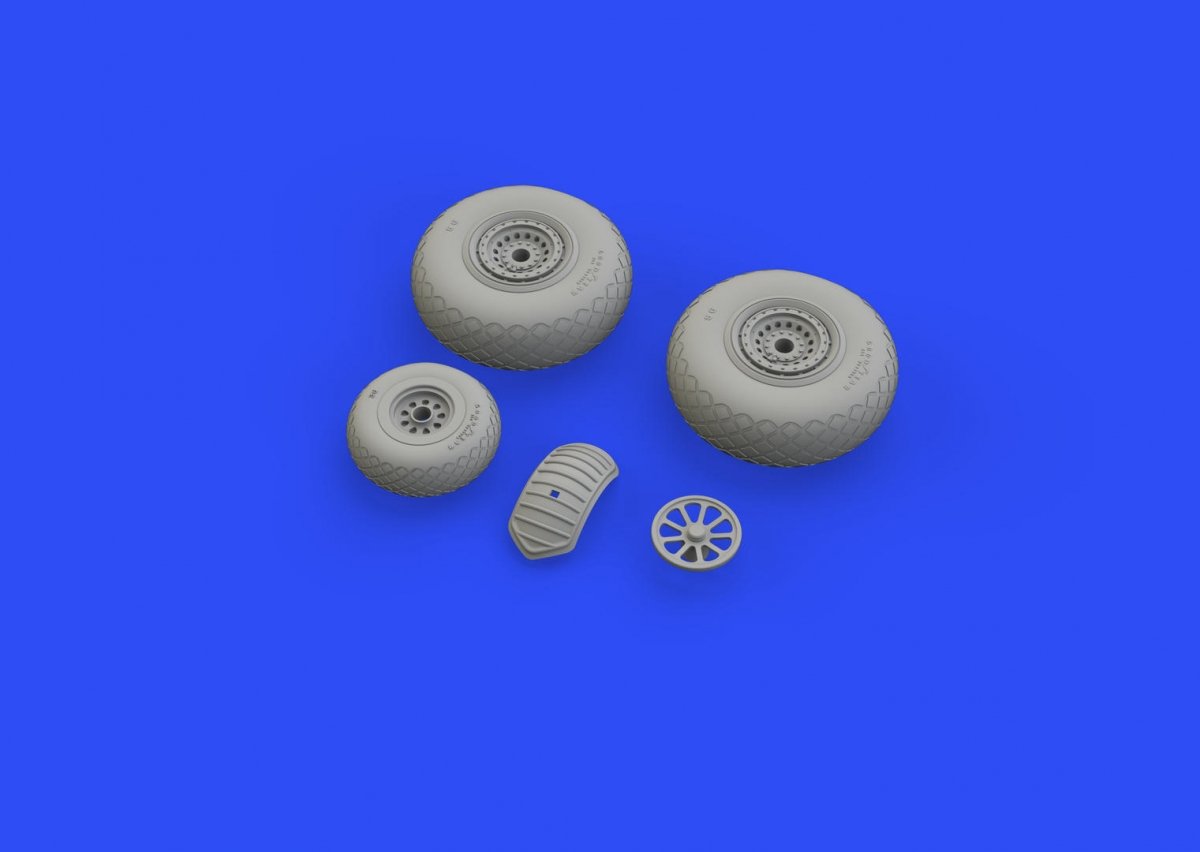 Eduard 632149 B-24 wheels (9spoke front wheel) 1/32 HOBBY BOSS – obrázek 3