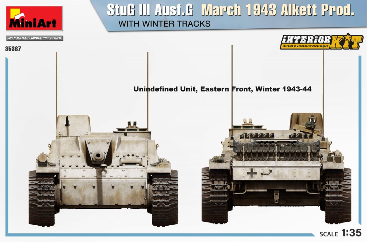 Mini Art 35367 StuG III Ausf. G March 1943 Alkett Prod. WITH WINTER TRACKS. INTERIOR KIT 1/35 – imagen 6