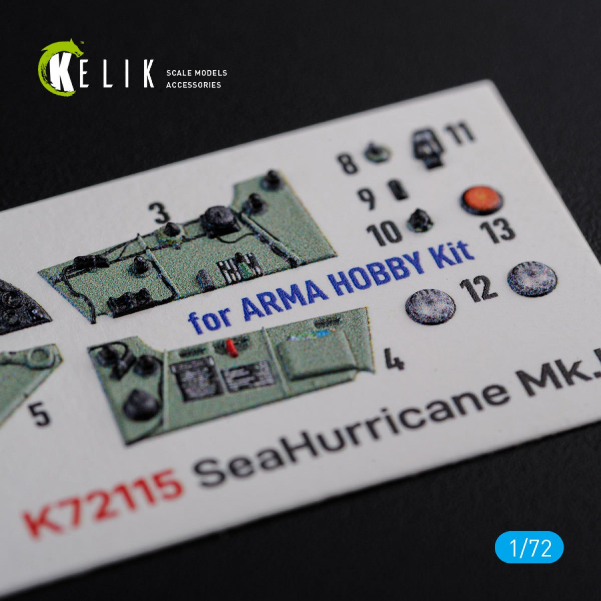 KELIK K72115 Sea Hurricane Mk I interior 3D decals for Arma Hobby kit 1/72 – Bild 4