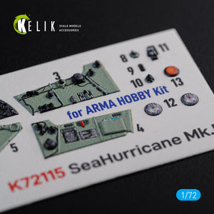 KELIK K72115 Sea Hurricane Mk I interior 3D decals for Arma Hobby kit 1/72 – Bild 4