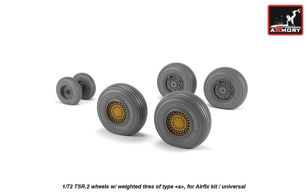 Armory Models AW72414 BAC TSR.2 wheels w/ weighted tires, type “a” (DL) 1/72 – obrázek 3
