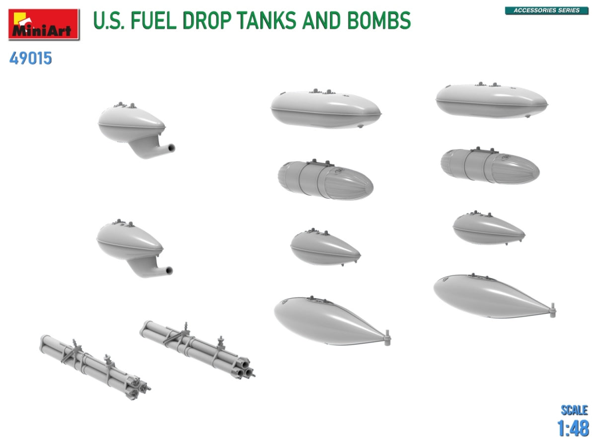 MiniArt 49015 US FUEL DROP TANKS AND BOMBS 1/48 – immagine 6