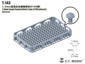 ET Model T-143 1.3mm Large Conical Bolts Type.2 160 pieces