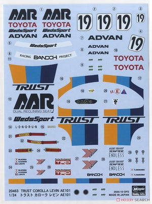 Hasegawa 20463 Trust Corolla Levin AE101 1/24 – imagen 6