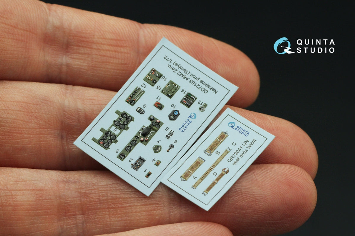 Quinta Studio QD72163 A6M2 Zero (Nakajima Prod.) 3D-Printed colored Interior on decal paper (Tamiya) 1/72 – Bild 2