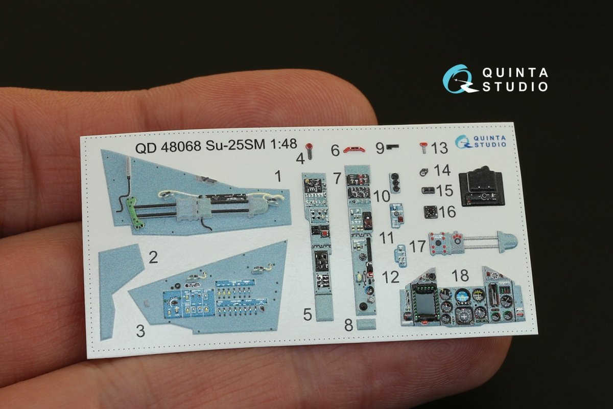Quinta Studio QD48068 Su-25SM 3D-Printed &amp;amp; colored Interior on decal paper (for KP kit) 1/48 – Bild 3