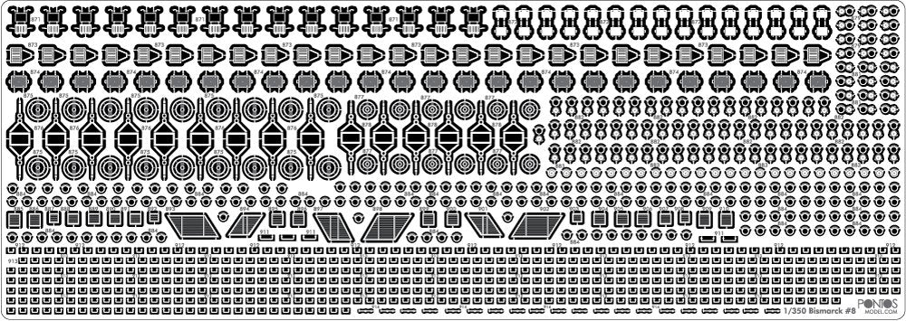 Pontos 35022F1 BISMARCK 1941 Detail Up Set 1/350 – image 24