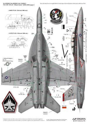 HobbyDecal AL72009V1 F/A-18F Black Aces 2008-2009 1/72 – imagen 2