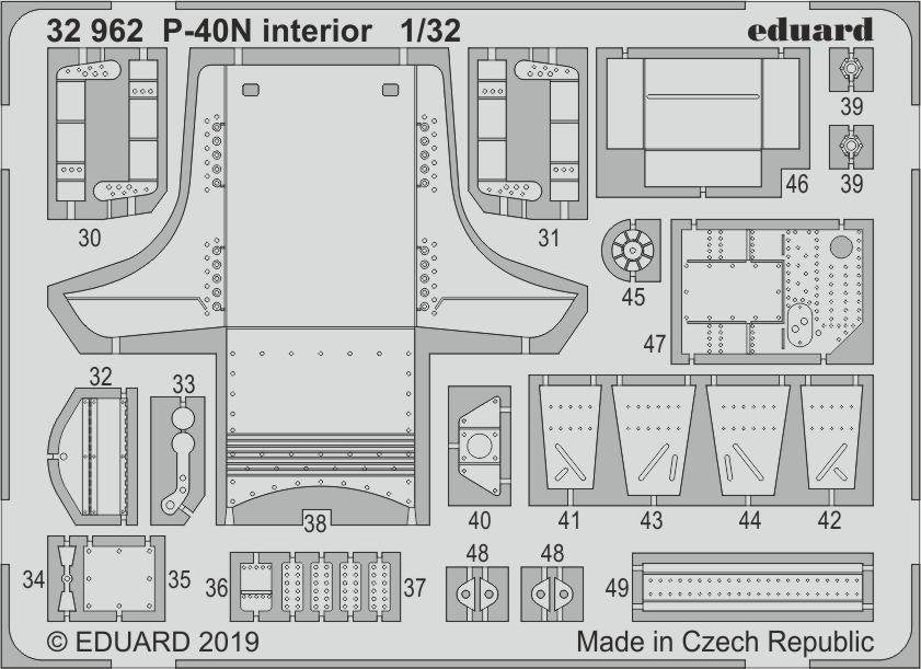 Eduard 32962 P-40N interior 1/32 TRUMPETER – obrázek 2