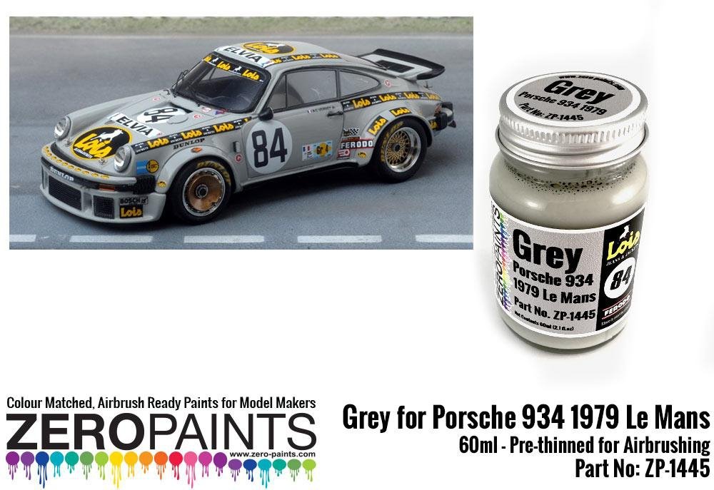 Zero Paints ZP-1445 Gray for Porsche 934 1979 #84 Le Mans Paint 60ml