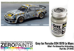 Zero Paints ZP-1445 Gray for Porsche 934 1979 #84 Le Mans Paint 60ml