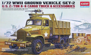 Academy 13402 US 2 1/2 Ton 6x6 Cargo Truck /Accessories 1/72