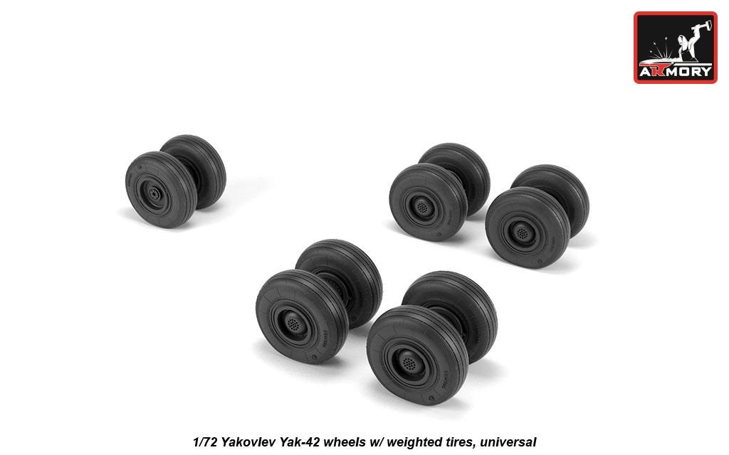 Armory Models AW72061 Yakovlev Yak-42 Clobber wheels w/ weighted tires 1/72 – image 2