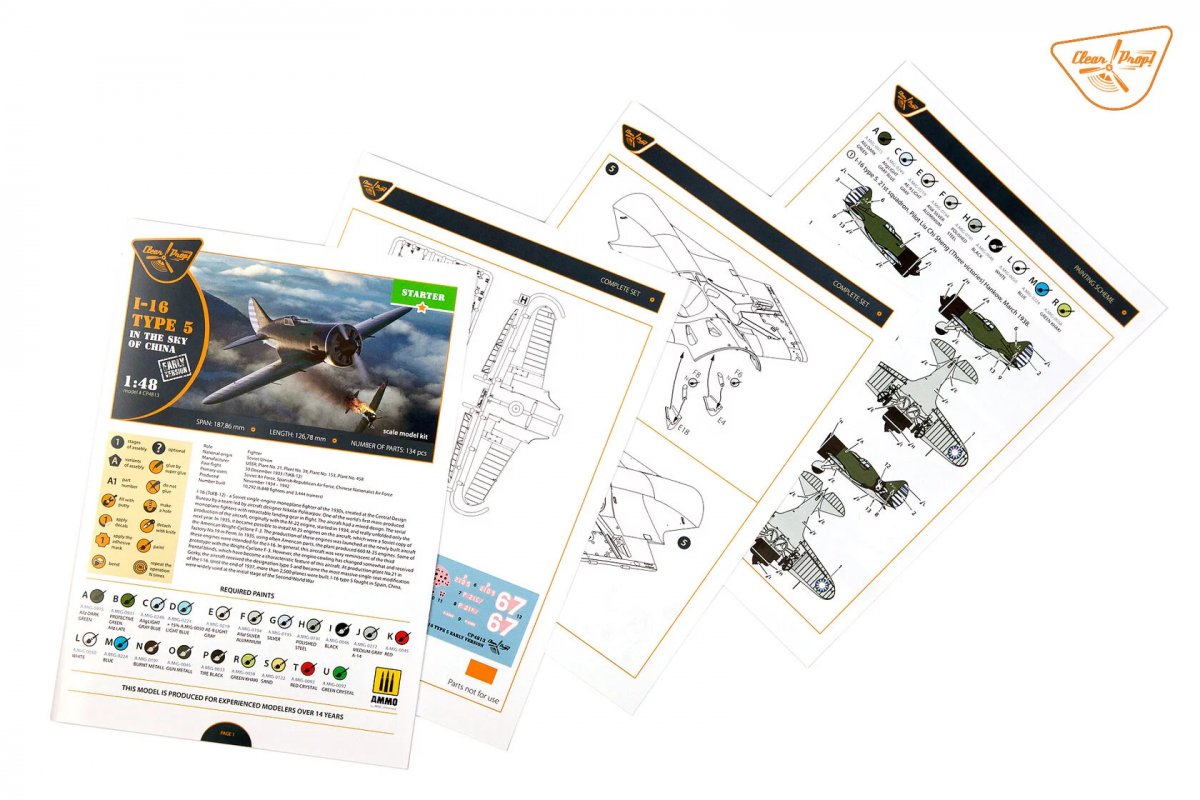 Clear Prop! CP4813 Polikarpov I-16 type 5 - in the sky of China STARTER KIT 1/48 – obrázek 18