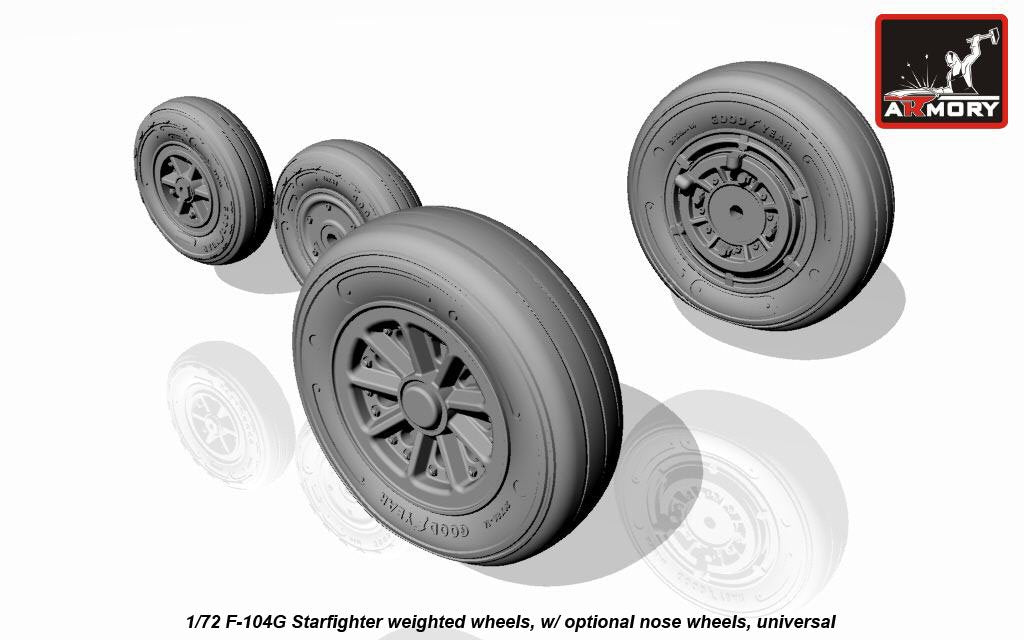 Armory Models AW72312 F-104G Starfighter wheels w/ optional nose wheels 1/72 – image 4