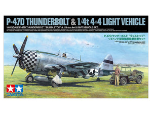 Tamiya 25214 P-47D Republic P-47D Thunderbolt &amp;quot;Bubbletop&amp;quot; &amp;amp; 1/4 Ton 4x4 Light Vehicle Set 1/48 – Bild 2
