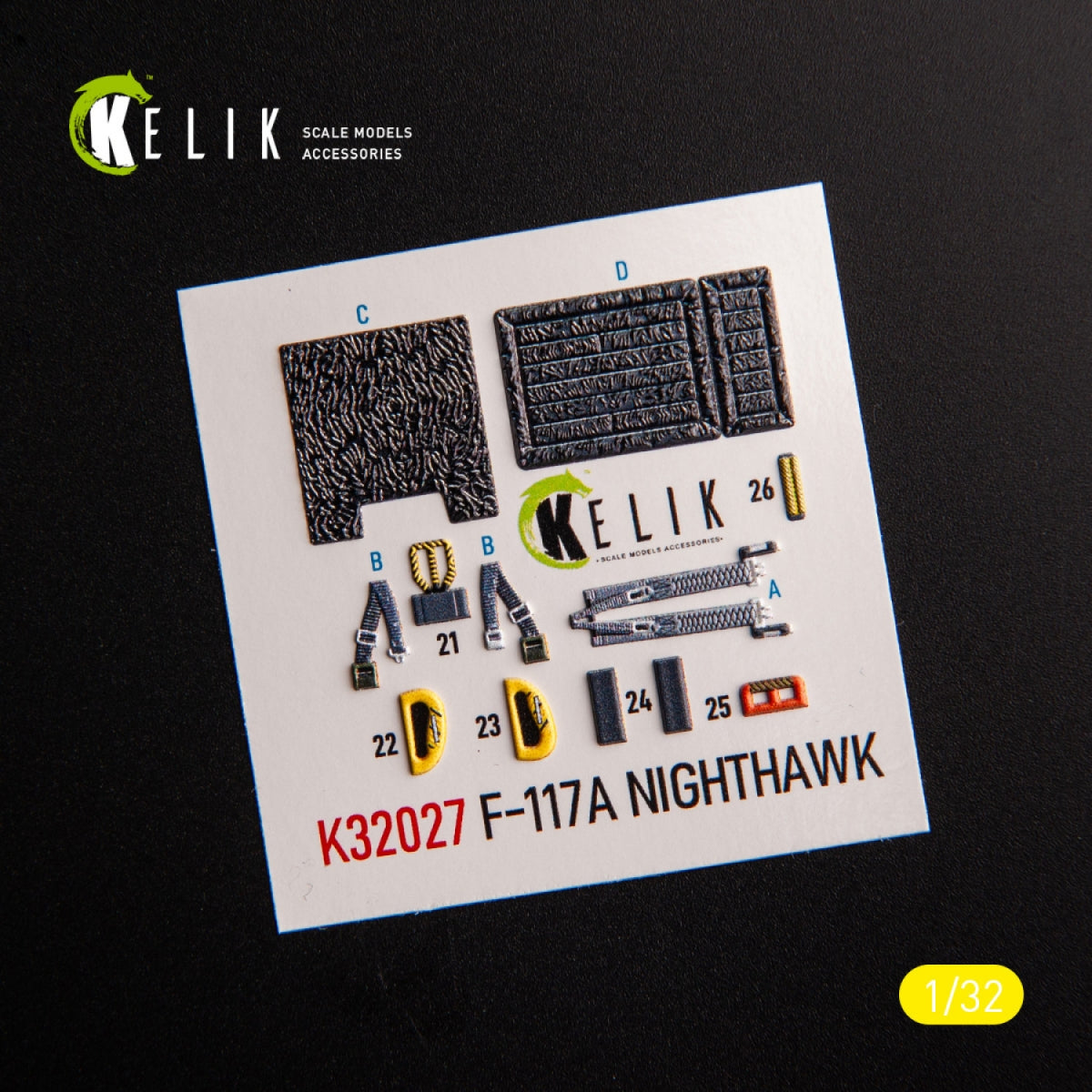 KELIK K32028 F-117A - Type 2 interior 3D decals for Trumpeter kit 1/32 – image 3